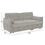 ΚΑΝΑΠΕΣ ΚΡΕΒΑΤΙ 2-ΘΕΣΙΟΣ VELAR LH10.3305.03 ΜΠΕΖ ΥΦΑΣΜΑ 208x86x85Υεκ. - Image 3