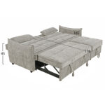 ΚΑΝΑΠΕΣ ΚΡΕΒΑΤΙ 2-ΘΕΣΙΟΣ VELAR LH10.3305.03 ΜΠΕΖ ΥΦΑΣΜΑ 208x86x85Υεκ. - Image 4