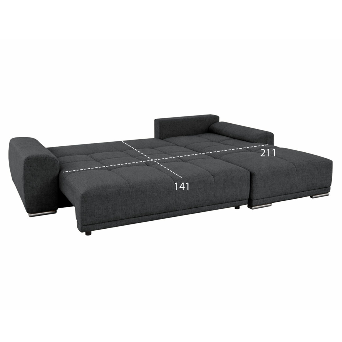 ΚΑΝΑΠΕΣ ΚΡΕΒΑΤΙ ΔΕΞΙΑ ΓΩΝΙΑ COMFYRA LH10.3336.01R ΓΚΡΙ ΥΦΑΣΜΑ 270x181x75Υεκ - Image 3