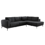 ΚΑΝΑΠΕΣ ΚΡΕΒΑΤΙ ΔΕΞΙΑ ΓΩΝΙΑ ZENORA LH10.3337.01R ΣΚΟΥΡΟ ΓΚΡΙ ΥΦΑΣΜΑ 303x214x80Υεκ