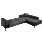 ΚΑΝΑΠΕΣ ΚΡΕΒΑΤΙ ΔΕΞΙΑ ΓΩΝΙΑ ZENORA LH10.3337.01R ΣΚΟΥΡΟ ΓΚΡΙ ΥΦΑΣΜΑ 303x214x80Υεκ - Image 5