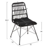 ΚΑΡΕΚΛΑ ΕΞ.ΧΩΡΟΥ ALLEGRA LH10.5453.12 ΜΕΤΑΛΛΟ-ΜΑΞΙΛΑΡΙ-WICKER ΜΑΥΡΟ 52x52x83,5Yεκ. - Image 2
