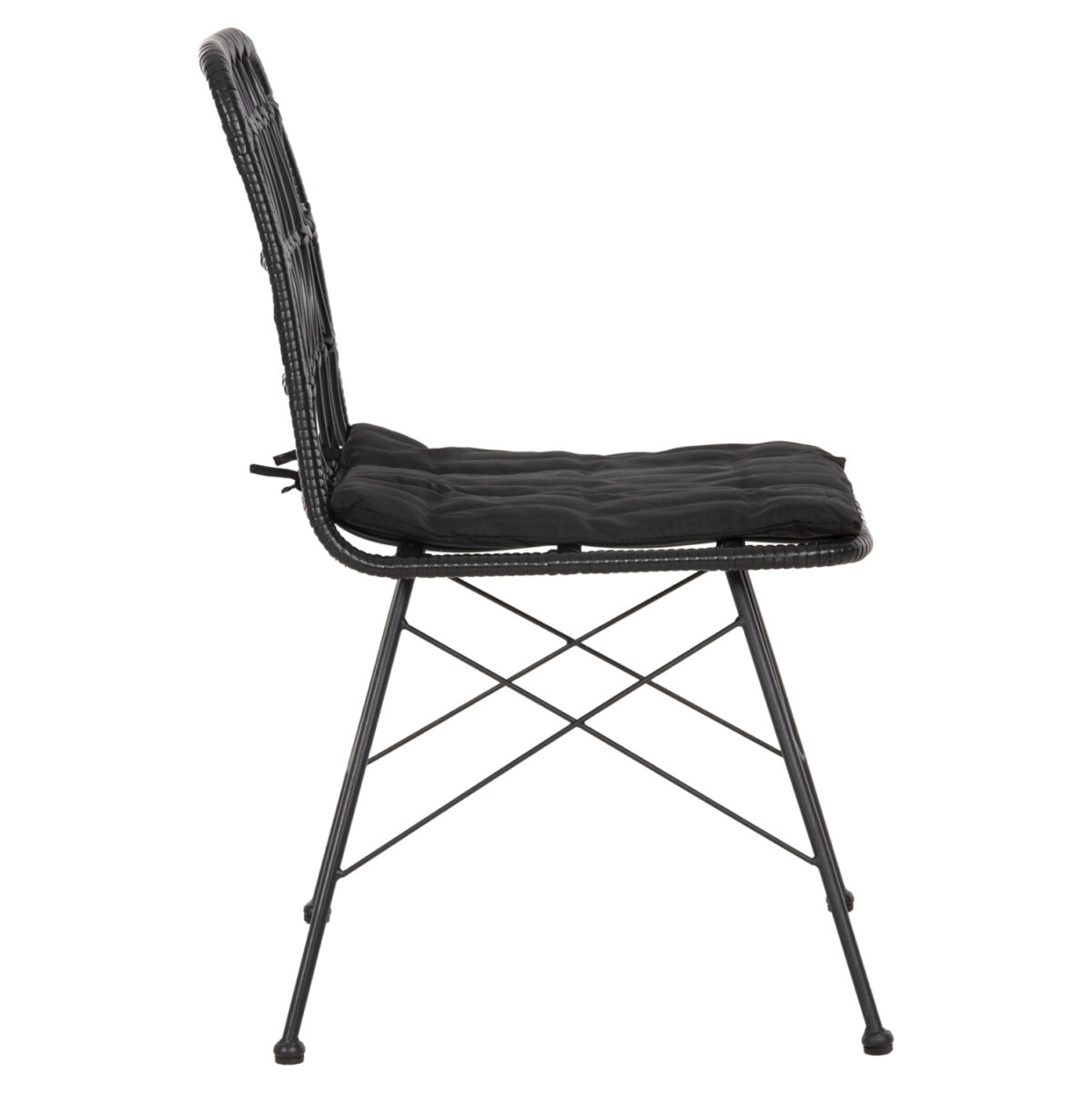 ΚΑΡΕΚΛΑ ΕΞ.ΧΩΡΟΥ ALLEGRA LH10.5453.12 ΜΕΤΑΛΛΟ-ΜΑΞΙΛΑΡΙ-WICKER ΜΑΥΡΟ 52x52x83,5Yεκ. - Image 4