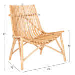 ΚΑΡΕΚΛΑ ΕΞΩΤ.ΧΩΡΟΥ CELLION LH10.9812.01 ΡΑΒΔΟΙ RATTAN ΣΕ ΦΥΣΙΚΟ ΧΡΩΜΑ 76x72x83Υεκ. - Image 2