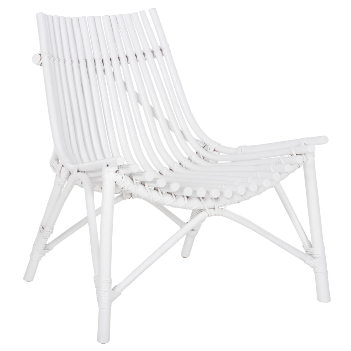 ΚΑΡΕΚΛΑ ΕΞΩΤ.ΧΩΡΟΥ CELLION LH10.9812.03 ΡΑΒΔΟΙ RATTAN ΣΕ ΛΕΥΚΟ ΧΡΩΜΑ 76x72x83Υεκ. - Image 1