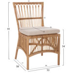 ΚΑΡΕΚΛΑ THALIN LH10.9834 RATTAN ΣΕ ΦΥΣΙΚΟ-ΜΑΞΙΛΑΡΙ ΣΕ ΛΕΥΚΟ 53x58x91Υεκ. - Image 2