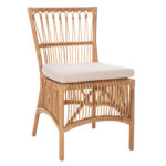 ΚΑΡΕΚΛΑ THALIN LH10.9834 RATTAN ΣΕ ΦΥΣΙΚΟ-ΜΑΞΙΛΑΡΙ ΣΕ ΛΕΥΚΟ 53x58x91Υεκ.
