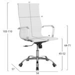 ΚΑΡΕΚΛΑ ΓΡΑΦΕΙΟΥ BOSS ΔΙΕΥΘΥΝΤΟΥ LH10.1059.32 ΛΕΥΚΟ PU ΠΟΔΙ ΧΡΩΜΙΟΥ 53x57x109Υεκ. - Image 2