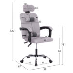 ΚΑΡΕΚΛΑ ΓΡΑΦΕΙΟΥ CRONER LH10.1196.02 ΓΚΡΙ MESH-ΜΕΤΑΛ.ΒΑΣΗ 58x67x124Υεκ. - Image 2