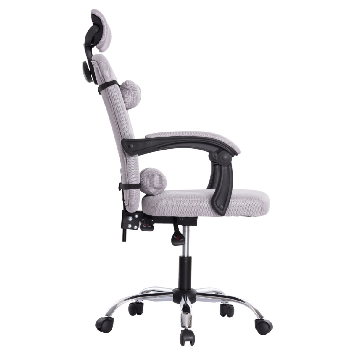 ΚΑΡΕΚΛΑ ΓΡΑΦΕΙΟΥ CRONER LH10.1196.02 ΓΚΡΙ MESH-ΜΕΤΑΛ.ΒΑΣΗ 58x67x124Υεκ. - Image 4