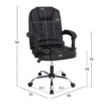ΚΑΡΕΚΛΑ ΓΡΑΦΕΙΟΥ LAGOM LH10.1198 ΜΑΥΡO PVC-ΜΕΤΑΛ.ΒΑΣΗ-ΜΑΥΡΟΣ ΣΚΕΛΕΤΟΣ 60x70x104Υεκ - Image 2