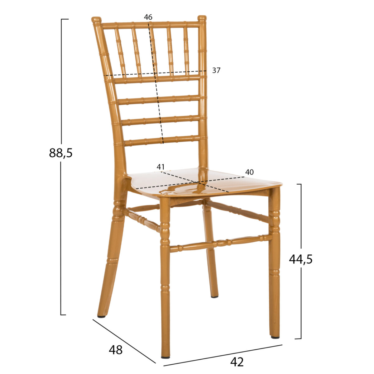 ΚΑΡΕΚΛΑ ΠΟΛΥΠΡΟΠΥΛΕΝΙΟΥ CATERING TIFFANY NEW LH10.8058.05 ΧΡΥΣΟ ΧΡΩΜΑ 41.2x49.7x89Υεκ. - Image 2