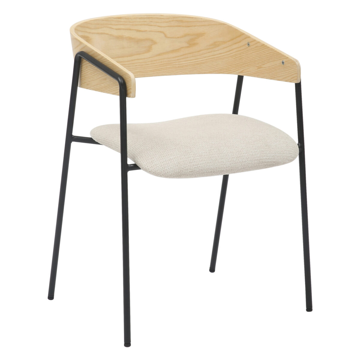 karekla-trapezarias-fb9997501-metallo-yf ΚΑΡΕΚΛΑ ΤΡΑΠΕΖΑΡΙΑΣ KORIN LH10.9975.01 ΜΕΤΑΛΛΟ-ΥΦΑΣΜΑ ΜΠΕΖ-ΞΥΛΟ 54x51x72,5Υεκ - Image 1
