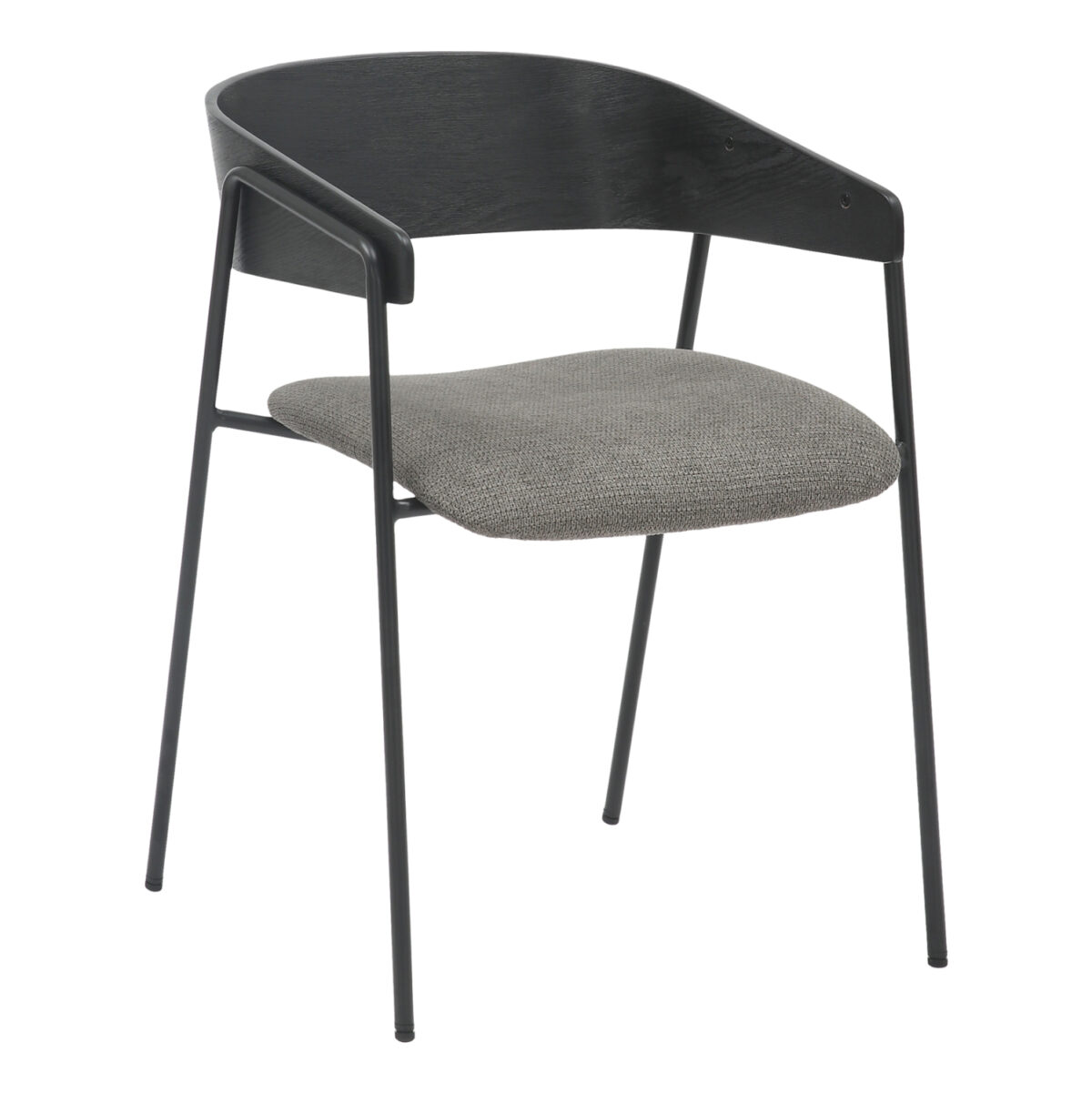 karekla-trapezarias-fb9997502-metallo-xy ΚΑΡΕΚΛΑ ΤΡΑΠΕΖΑΡΙΑΣ KORIN LH10.9975.02 ΜΕΤΑΛΛΟ & ΞΥΛΟ ΜΑΥΡΟ-ΥΦΑΣΜΑ ΓΚΡΙ 54x51x72,5Υεκ - Image 1