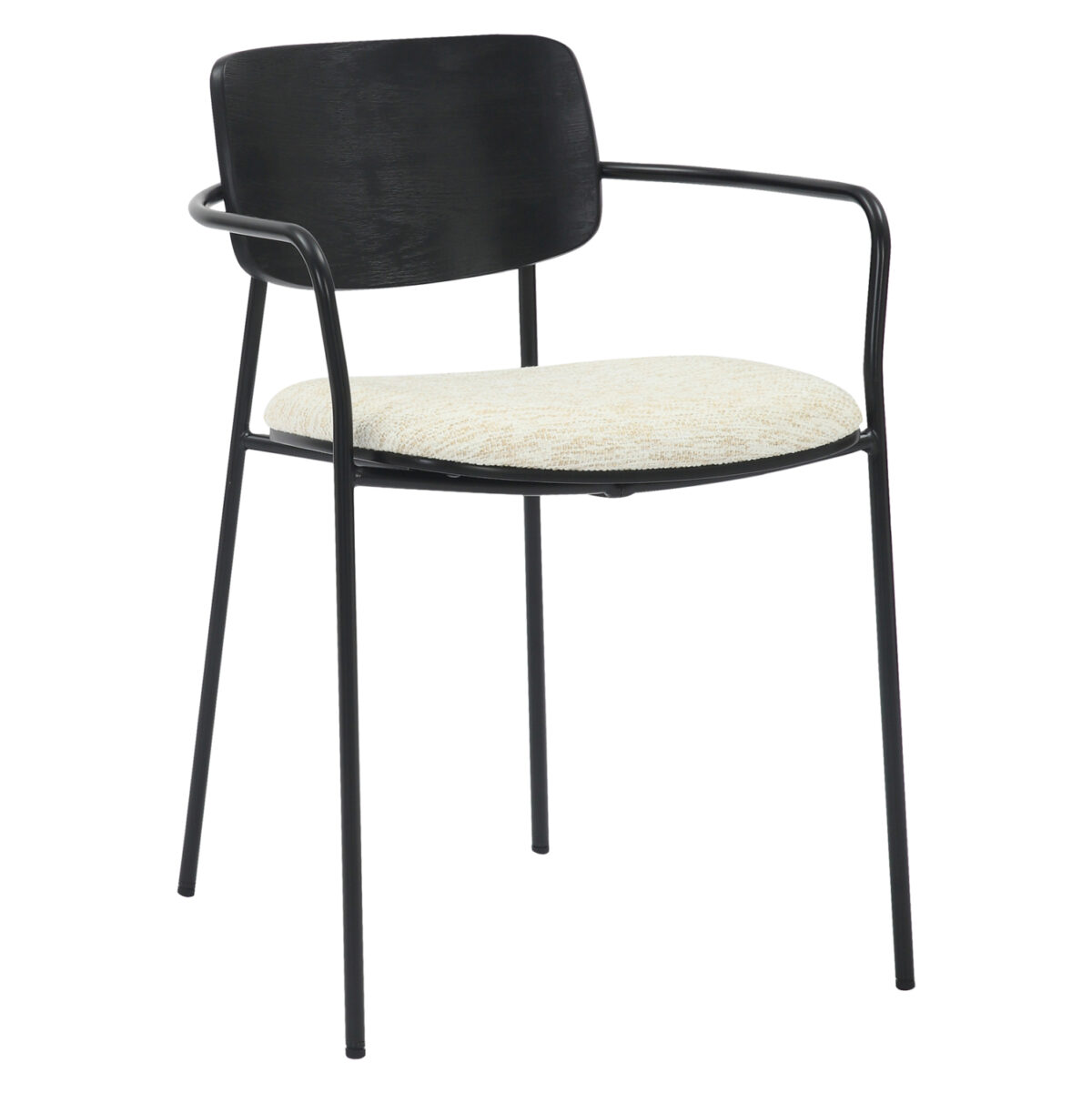 karekla-trapezarias-fb9998002-metallo-xy ΚΑΡΕΚΛΑ ΤΡΑΠΕΖΑΡΙΑΣ VIKKI LH10.9980.02 ΜΕΤΑΛΛΟ & ΞΥΛΟ ΜΑΥΡΟ-ΕΚΡΟΥ ΥΦΑΣΜΑ 54x54x75,5Υεκ. - Image 1