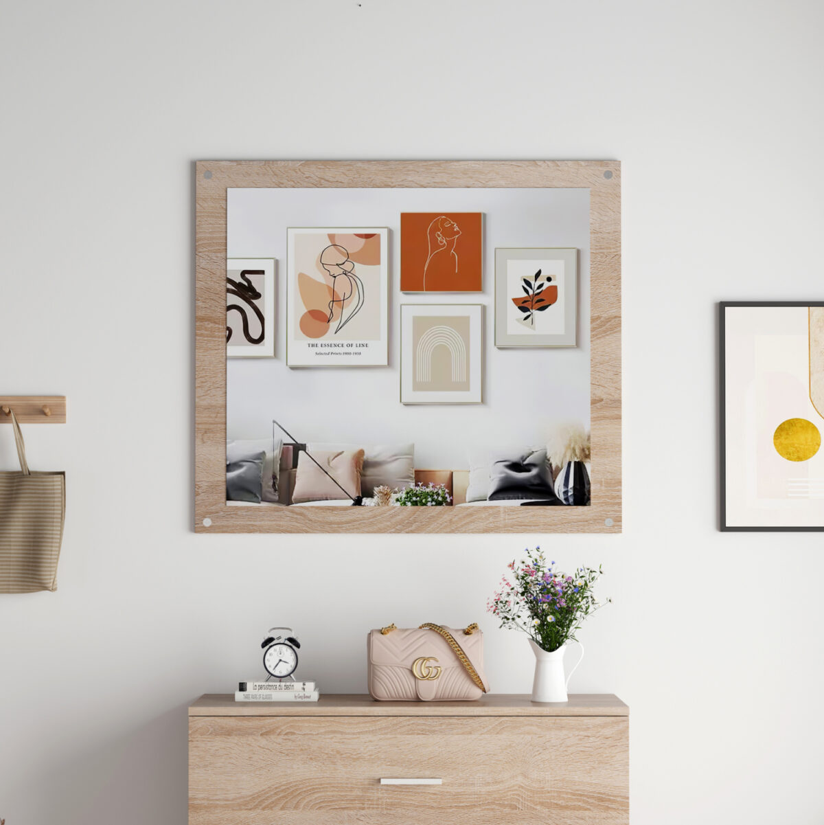 ΚΑΘΡΕΦΤΗΣ ΤΟΙΧΟΥ LH10.4360 ΜΕΛΑΜΙΝΗ ΣΕ ΣΟΝΑΜΑ 80x70x1.8(βάθος)εκ - Image 4