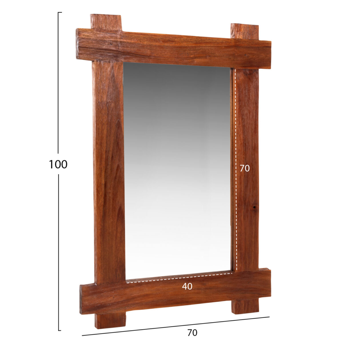 ΚΑΘΡΕΠΤΗΣ ΤΟΙΧΟΥ LH10.4303 ΑΝΑΚΥΚΛΩΜΕΝΟ TEAK ΣΕ ΦΥΣΙΚΟ 70x100Υεκ. - Image 2