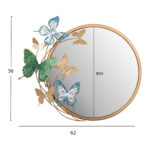 ΚΑΘΡΕΠΤΗΣ ΤΟΙΧΟΥ ΣΤΡΟΓΓΥΛΟΣ LH10.4213 ΜΕΤΑΛΛΟ ΣΕ ΧΡΥΣΟ-ΠΡΑΣΙΝΟ-ΜΠΛΕ 62x6,5x56Yεκ. - Image 2