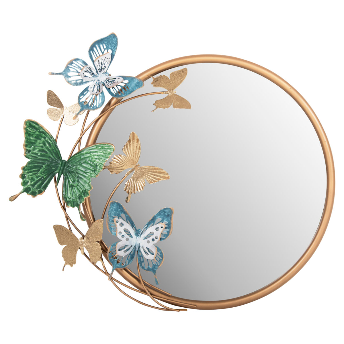 kathreptis-toichoy-stroggylos-fb94213-me ΚΑΘΡΕΠΤΗΣ ΤΟΙΧΟΥ ΣΤΡΟΓΓΥΛΟΣ LH10.4213 ΜΕΤΑΛΛΟ ΣΕ ΧΡΥΣΟ-ΠΡΑΣΙΝΟ-ΜΠΛΕ 62x6,5x56Yεκ. - Image 1