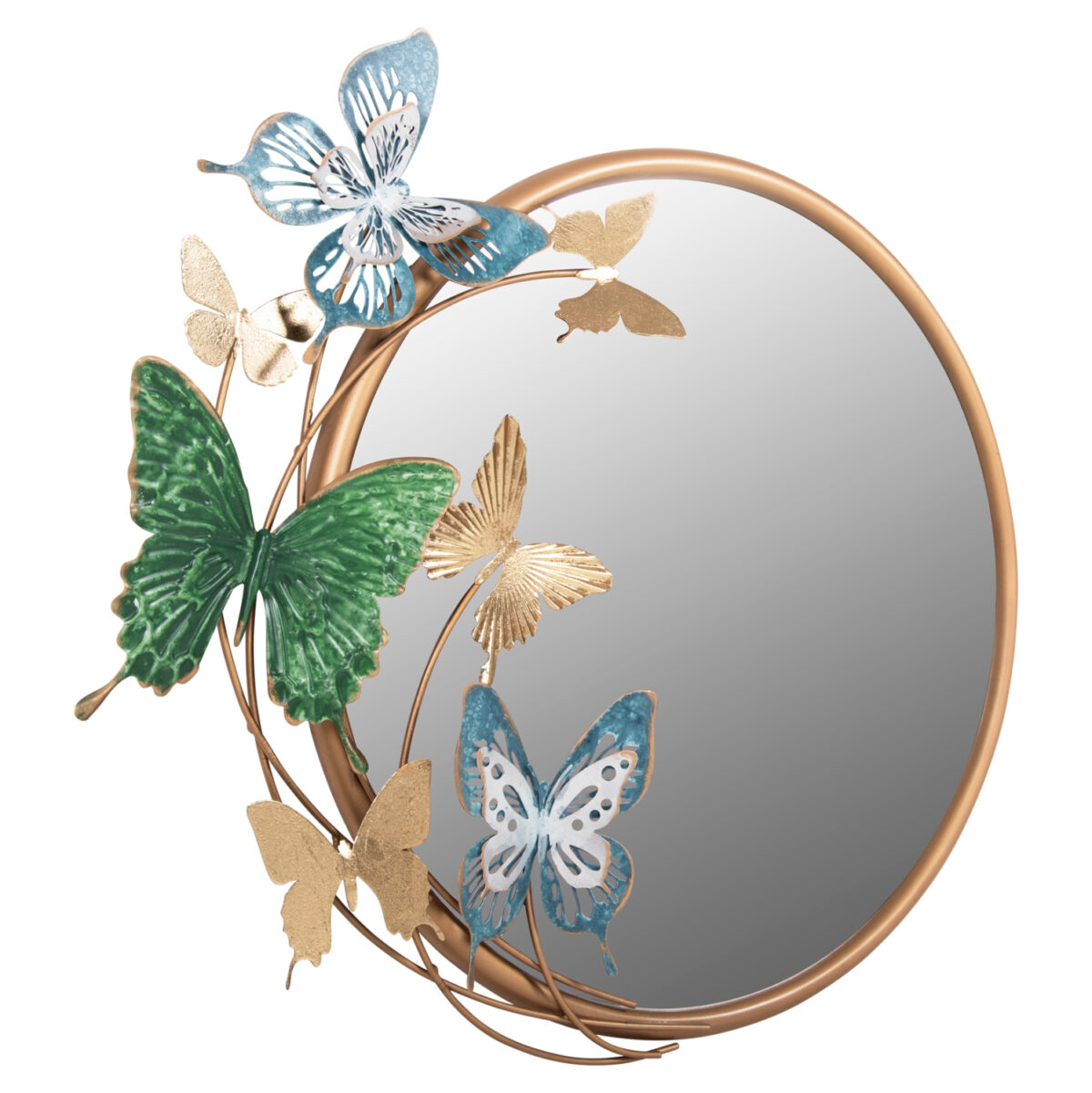 ΚΑΘΡΕΠΤΗΣ ΤΟΙΧΟΥ ΣΤΡΟΓΓΥΛΟΣ LH10.4213 ΜΕΤΑΛΛΟ ΣΕ ΧΡΥΣΟ-ΠΡΑΣΙΝΟ-ΜΠΛΕ 62x6,5x56Yεκ. - Image 3