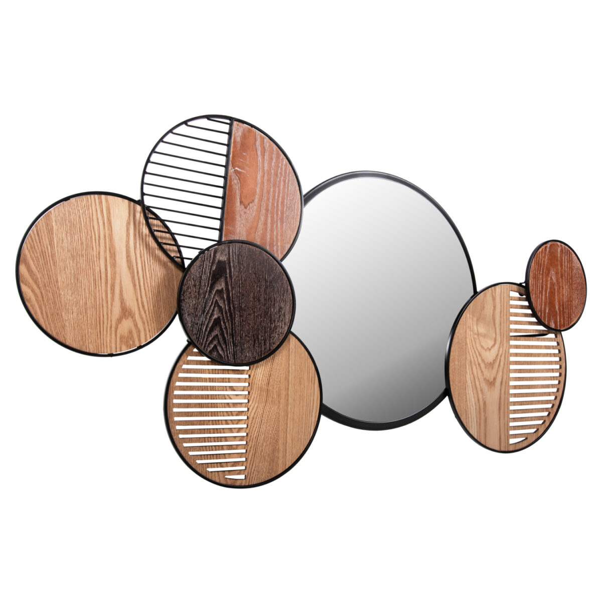 ΚΑΘΡΕΠΤΗΣ ΤΟΙΧΟΥ ΣΤΡΟΓΓΥΛΟΣ DAVION LH10.4217 MDF-BLACK METAL 123x5x63Υεκ. - Image 3