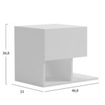 ΚΟΜΟΔΙΝΟ CASPIAN LH10.9071.11 ΜΕΛΑΜΙΝΗ ΣΕ ΛΕΥΚΟ 46,8x33x36,8Υεκ - Image 2