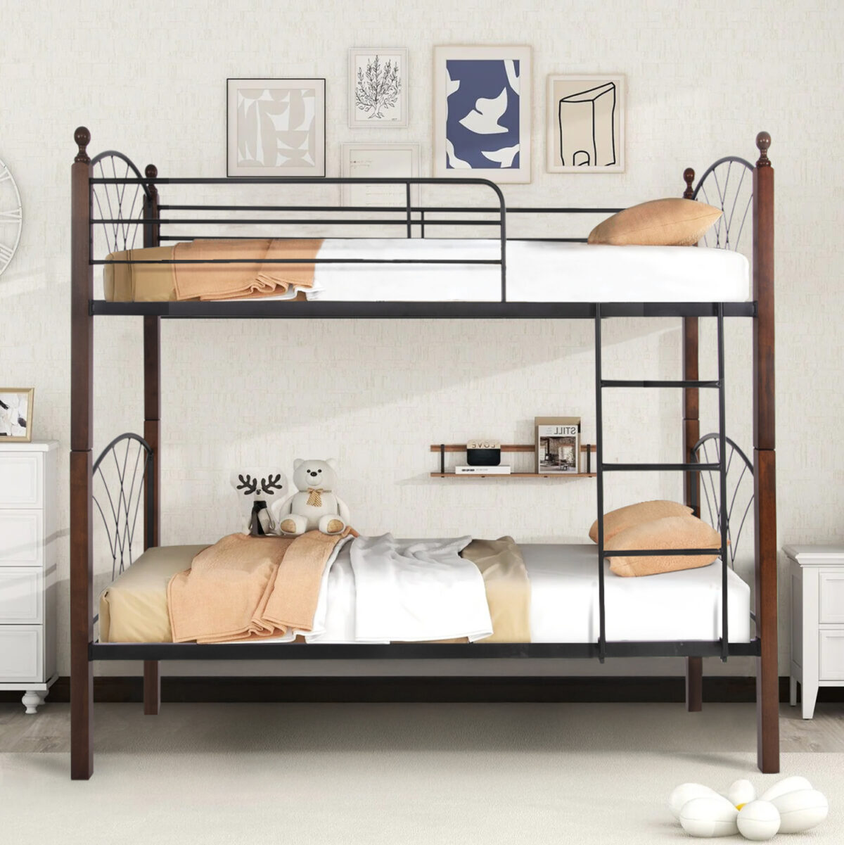 koyketa-krebati-fb9687-mayro-metallo-kar-1 ΚΟΥΚΕΤΑ ΚΡΕΒΑΤΙ STOREY LH10.687 ΜΑΥΡΟ ΜΕΤΑΛΛΟ-ΚΑΡΥΔΙ RUBBERWOOD-ΓΙΑ ΣΤΡΩΜΑ 190x90εκ - Image 1