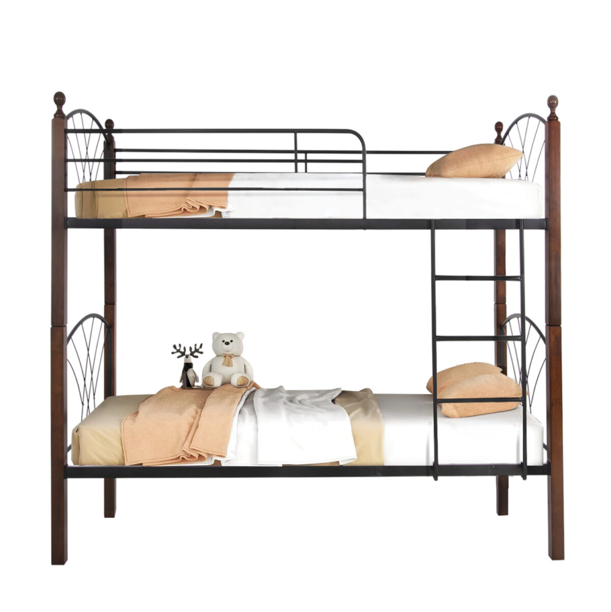 ΚΟΥΚΕΤΑ ΚΡΕΒΑΤΙ STOREY LH10.687 ΜΑΥΡΟ ΜΕΤΑΛΛΟ-ΚΑΡΥΔΙ RUBBERWOOD-ΓΙΑ ΣΤΡΩΜΑ 190x90εκ - Image 2