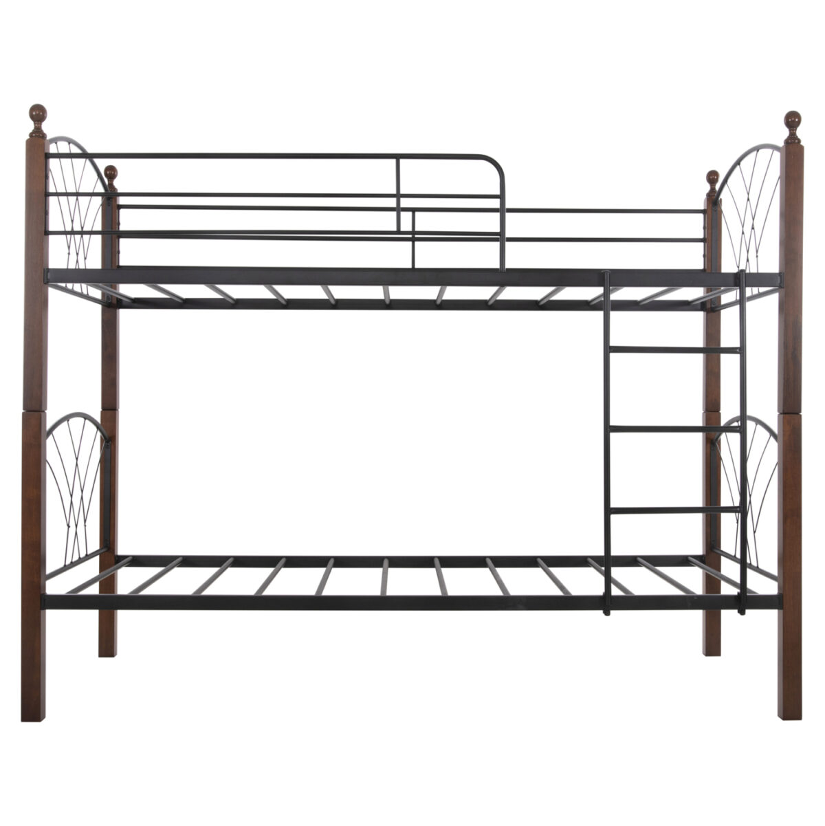 ΚΟΥΚΕΤΑ ΚΡΕΒΑΤΙ STOREY LH10.687 ΜΑΥΡΟ ΜΕΤΑΛΛΟ-ΚΑΡΥΔΙ RUBBERWOOD-ΓΙΑ ΣΤΡΩΜΑ 190x90εκ - Image 5