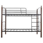 ΚΟΥΚΕΤΑ ΚΡΕΒΑΤΙ STOREY LH10.687 ΜΑΥΡΟ ΜΕΤΑΛΛΟ-ΚΑΡΥΔΙ RUBBERWOOD-ΓΙΑ ΣΤΡΩΜΑ 190x90εκ - Image 5