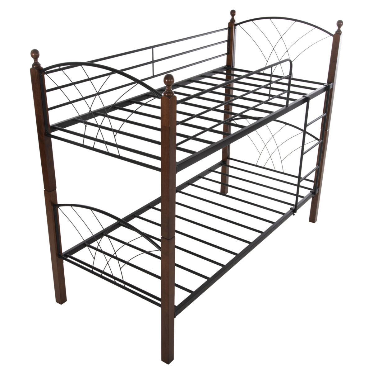 ΚΟΥΚΕΤΑ ΚΡΕΒΑΤΙ STOREY LH10.687 ΜΑΥΡΟ ΜΕΤΑΛΛΟ-ΚΑΡΥΔΙ RUBBERWOOD-ΓΙΑ ΣΤΡΩΜΑ 190x90εκ - Image 4