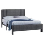 ΚΡΕΒΑΤΙ ΔΙΠΛΟ CREDENCE LH10.685.01 ΓΚΡΙ ΥΦΑΣΜΑ ΓΙΑ ΣΤΡΩΜΑ 160Χ200εκ.