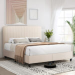 ΚΡEΒΑΤΙ ΔΙΠΛΟ LUTHER LH10.717 ΜΠΕΖ ΥΦΑΣΜΑ ΓΙΑ ΣΤΡΩΜΑ 160x200εκ.