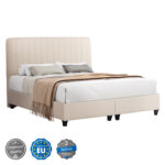 ΚΡEΒΑΤΙ ΔΙΠΛΟ LUTHER LH10.717 ΜΠΕΖ ΥΦΑΣΜΑ ΓΙΑ ΣΤΡΩΜΑ 160x200εκ. - Image 2