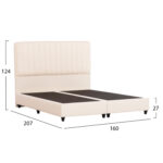 ΚΡEΒΑΤΙ ΔΙΠΛΟ LUTHER LH10.717 ΜΠΕΖ ΥΦΑΣΜΑ ΓΙΑ ΣΤΡΩΜΑ 160x200εκ. - Image 3