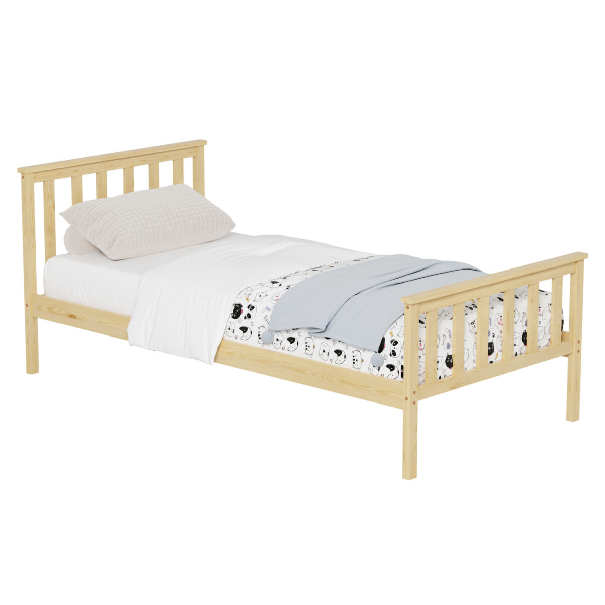 ΚΡΕΒΑΤΙ GIMLY LH10.675.01 ΜΑΣΙΦ ΞΥΛΟ ΠΕΥΚΟΥ ΣΕ ΦΥΣΙΚΟ ΓΙΑ ΣΤΡΩΜΑ 190x90εκ. - Image 4