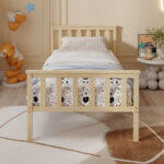 ΚΡΕΒΑΤΙ GIMLY LH10.675.01 ΜΑΣΙΦ ΞΥΛΟ ΠΕΥΚΟΥ ΣΕ ΦΥΣΙΚΟ ΓΙΑ ΣΤΡΩΜΑ 190x90εκ. - Image 2