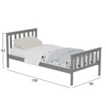 ΚΡΕΒΑΤΙ GIMLY LH10.675.05 ΜΑΣΙΦ ΞΥΛΟ ΠΕΥΚΟΥ ΣΕ ΓΚΡΙ ΓΙΑ ΣΤΡΩΜΑ 190x90εκ. - Image 5