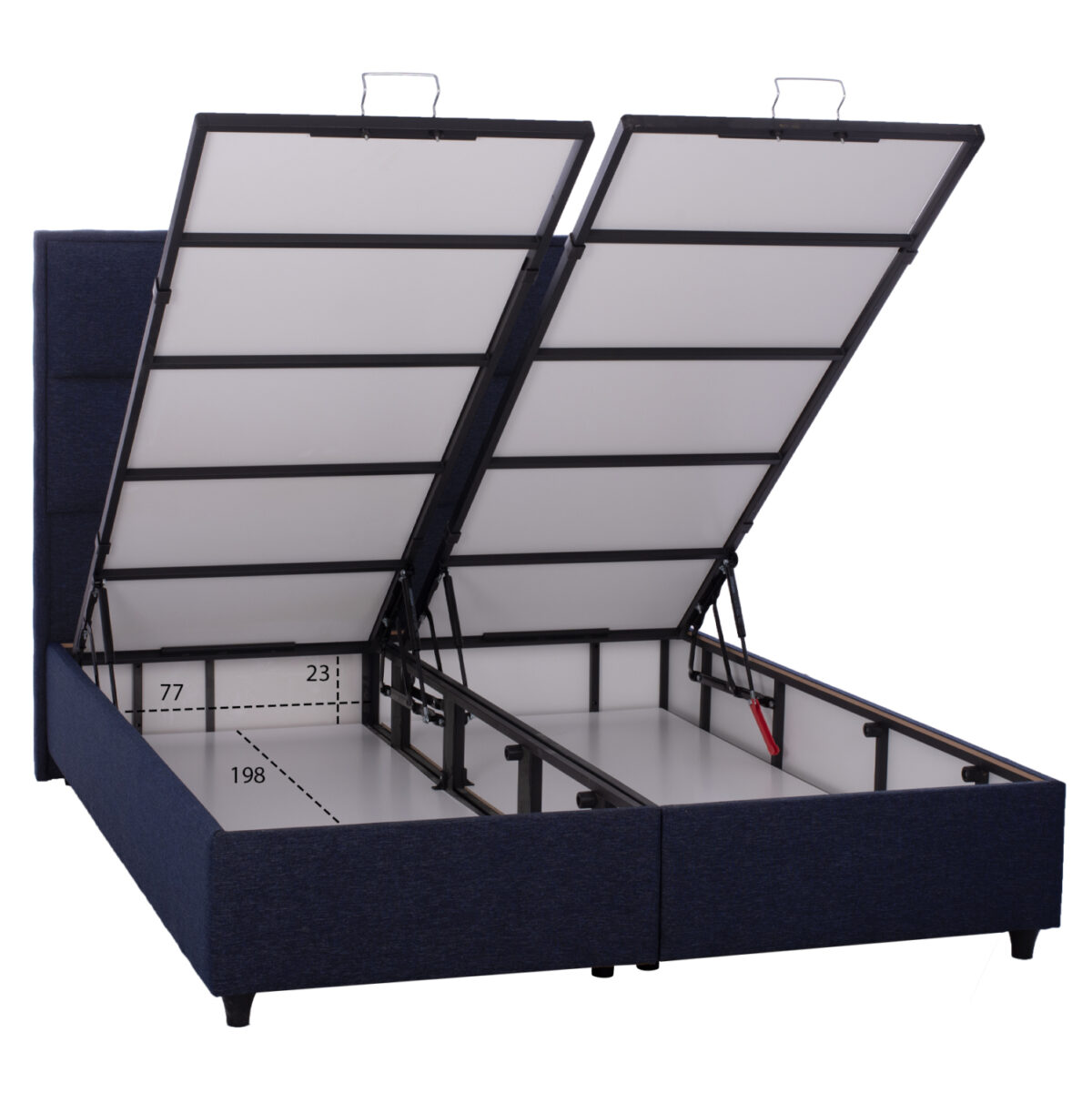 ΚΡΕΒΑΤΙ ALBA ΜΕ ΑΠΟΘΗΚΕΥΤΙΚΟ ΑΠΟ ΜΠΛΕ ΥΦΑΣΜΑ LH10.626.08 ΓΙΑ ΣΤΡΩΜΑ 160x200 εκ. - Image 4