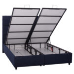 ΚΡΕΒΑΤΙ ALBA ΜΕ ΑΠΟΘΗΚΕΥΤΙΚΟ ΑΠΟ ΜΠΛΕ ΥΦΑΣΜΑ LH10.626.08 ΓΙΑ ΣΤΡΩΜΑ 160x200 εκ. - Image 4