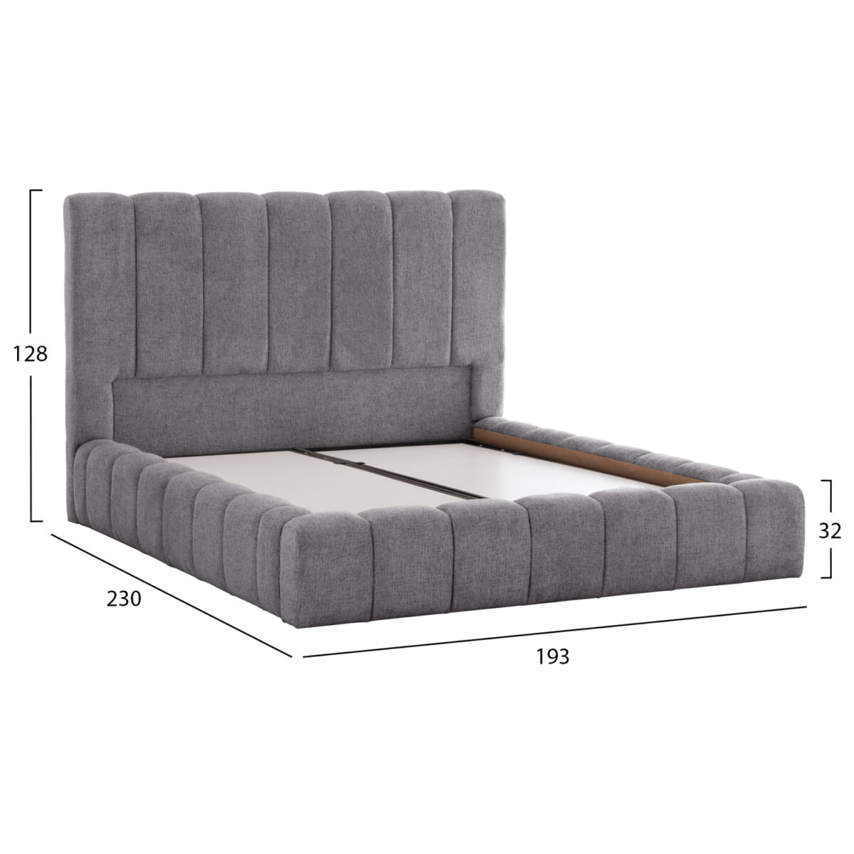 ΚΡΕΒΑΤΙ REMO ΜΕ ΑΠΟΘΗΚΕΥΤΙΚΟ ΧΩΡΟ LH10.719.22 ΥΦΑΣΜΑ TEDDY ΓΚΡΙ-ΓΙΑ ΣΤΡΩΜΑ 160x200εκ - Image 3