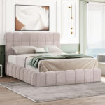 ΚΡΕΒΑΤΙ RAMON ΜΕ ΑΠΟΘ. ΧΩΡΟ LH10.720.10 ΥΦΑΣΜΑ TEDDY ΜΠΕΖ-ΓΙΑ ΣΤΡΩΜΑ 160x200εκ