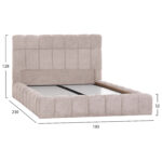 ΚΡΕΒΑΤΙ RAMON ΜΕ ΑΠΟΘ. ΧΩΡΟ LH10.720.10 ΥΦΑΣΜΑ TEDDY ΜΠΕΖ-ΓΙΑ ΣΤΡΩΜΑ 160x200εκ - Image 3