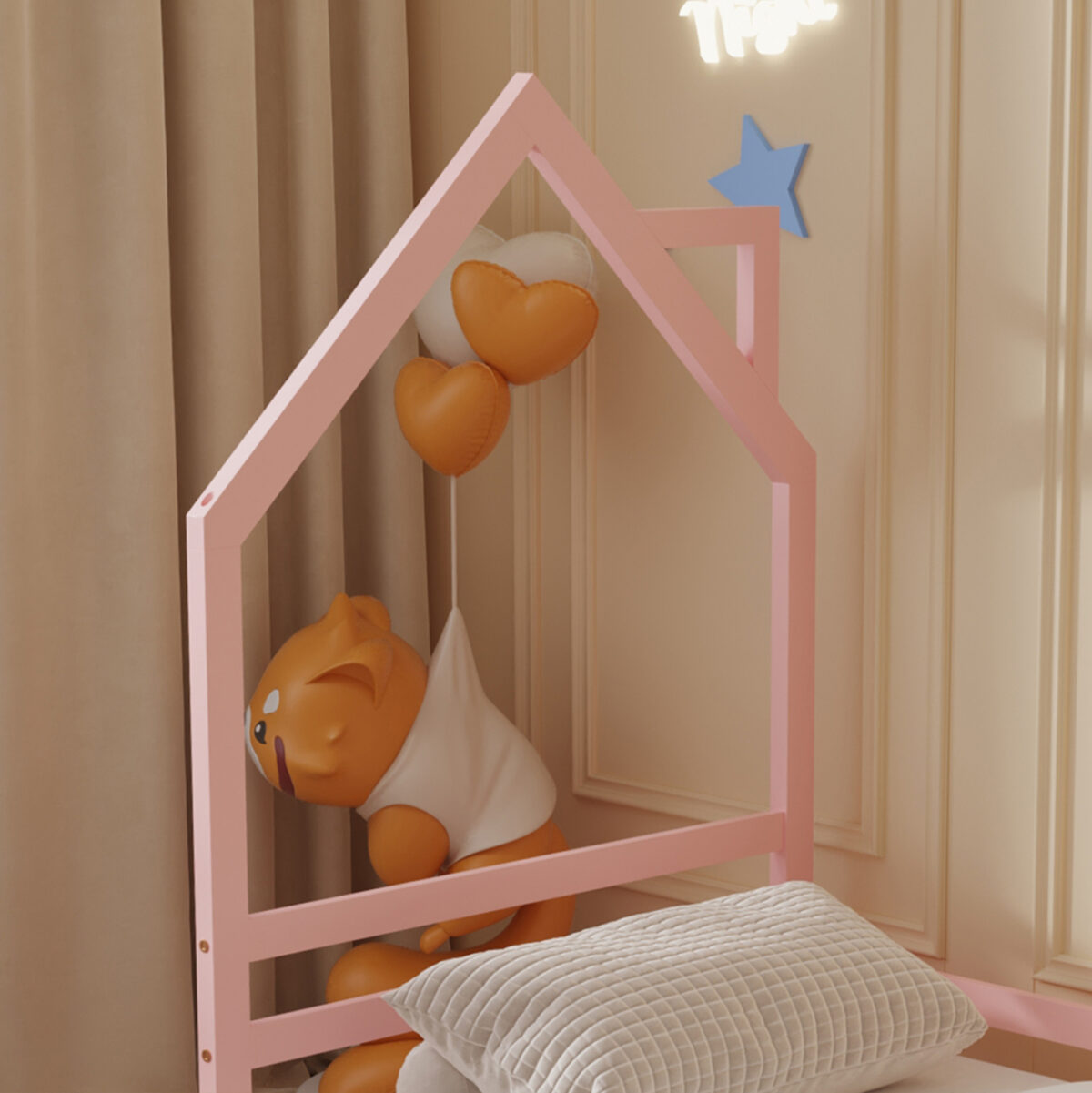 ΚΡΕΒΑΤΙ ΠΑΙΔΙΚΟ HOUSER LH10.676.06 τ.MONTESSORI ΞΥΛΟ ΠΕΥΚΟ ΡΟΖ- 190x90εκ - Image 3