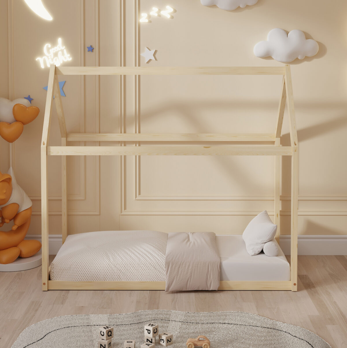 ΚΡΕΒΑΤΙ ΠΑΙΔΙΚΟ PEPE LH10.678.01 τ.MONTESSORI ΞΥΛΟ ΠΕΥΚΟ ΦΥΣΙΚΟ- 140x70εκ - Image 2