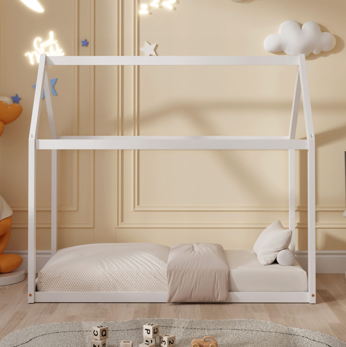 ΚΡΕΒΑΤΙ ΠΑΙΔΙΚΟ PEPE LH10.678.03 τ.MONTESSORI ΞΥΛΟ ΠΕΥΚΟ ΛΕΥΚΟ- 140x70εκ - Image 2