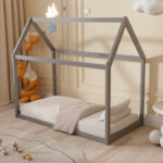 ΚΡΕΒΑΤΙ ΠΑΙΔΙΚΟ PEPE LH10.678.05 τ.MONTESSORI ΞΥΛΟ ΠΕΥΚΟ ΓΚΡΙ- 140x70εκ