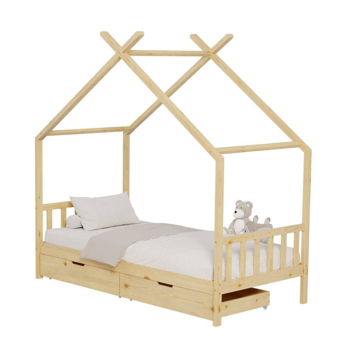 ΚΡΕΒΑΤΙ ΠΑΙΔΙΚΟ KLARICE LH10.680.01 τ.MONTESSORI-2 ΣΥΡΤΑΡΙΑ-ΞΥΛΟ ΠΕΥΚΟ ΦΥΣΙΚΟ-190x90εκ - Image 4