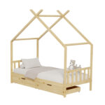 ΚΡΕΒΑΤΙ ΠΑΙΔΙΚΟ KLARICE LH10.680.01 τ.MONTESSORI-2 ΣΥΡΤΑΡΙΑ-ΞΥΛΟ ΠΕΥΚΟ ΦΥΣΙΚΟ-190x90εκ - Image 4