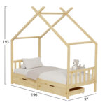 ΚΡΕΒΑΤΙ ΠΑΙΔΙΚΟ KLARICE LH10.680.01 τ.MONTESSORI-2 ΣΥΡΤΑΡΙΑ-ΞΥΛΟ ΠΕΥΚΟ ΦΥΣΙΚΟ-190x90εκ - Image 5